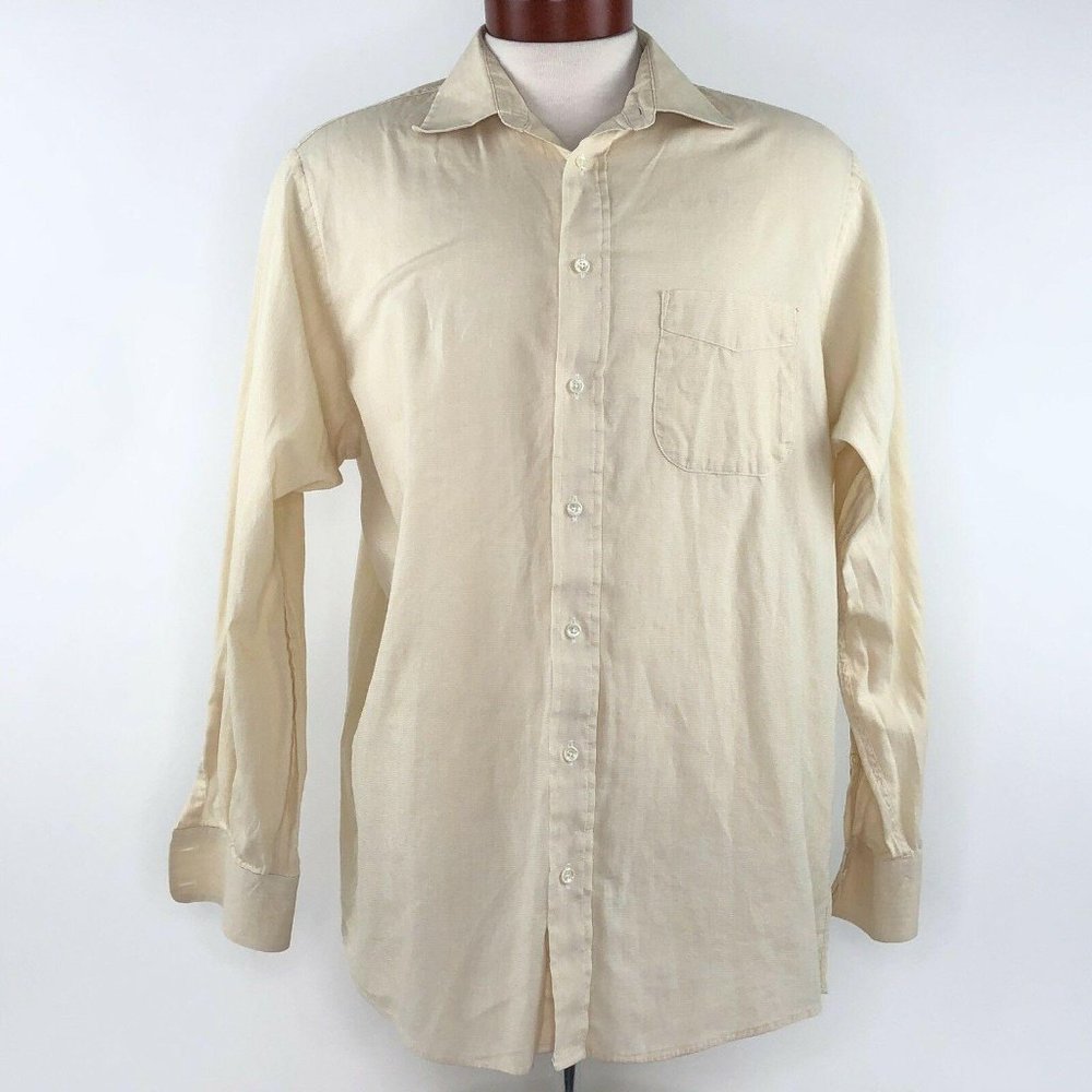 Burberrys Vtg Ivory Button Down Shirt  |  Mens 16
